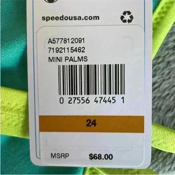 Speedo Printed The One 462 One-Piece Swimsuit in Mini Palms Size 24 NWT - Picture 6 of 7